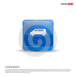Car icon - 3d Blue Button
