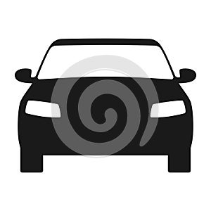 Car icon. Automobile symbol front view. Flat style