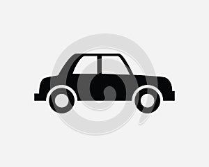 Car Icon Automobile Vehicle Transport Transportation Road Traffic Motor Black White Sign Symbol EPS Vector