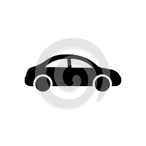 Car icon. Black car sign. Transportation icon