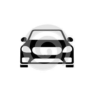 Car icon in black simple design on an isolated background. EPS 10 vector