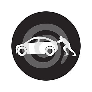 the car icon broke down or pushed the car