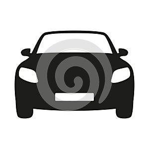 Car icon. Car front view. Simple style sign symbol.  Transport concept. Vector illustration