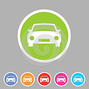 Car icon flat web sign symbol logo label