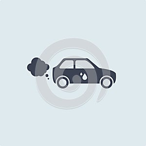 Car icon gas, benzin. diesel, petrol, gasoline in flat simple style for web. vector symbol automobile photo