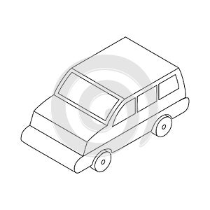Car icon, isometric 3d style