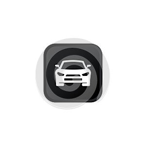 Car icon modern button for web or appstore design black symbol isolated on white background. Vector EPS 10 photo