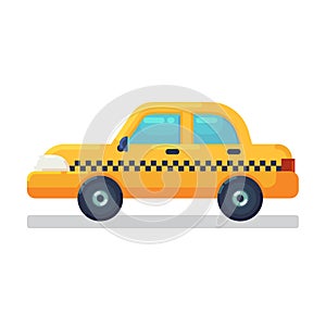 Car Icon Stock. Taxi cab Vector flat Illustration