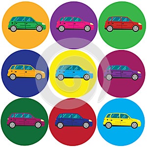 Car icon, vector illustration. Flat design style