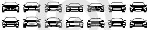 Car icons set silhouette, auto signs â€“ vector