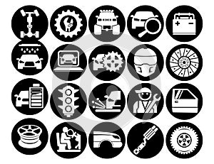 Car icons set for web design and user interface vector