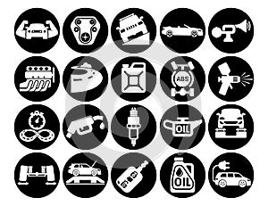Car icons set for web design and user interface vector