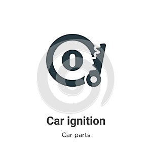 Car ignition vector icon on white background. Flat vector car ignition icon symbol sign from modern car parts collection for