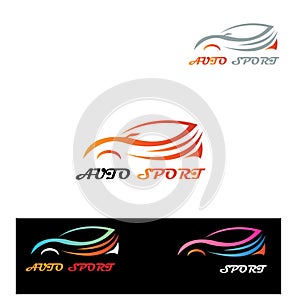 Car illustration logo color template design vector