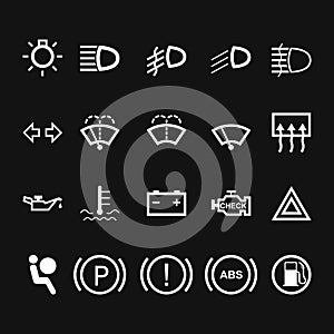 Car Indicator Icons. Vector