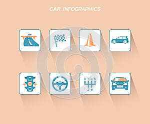 Car infographics design with flat icons