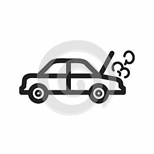 Car infront of Garage icon vector
