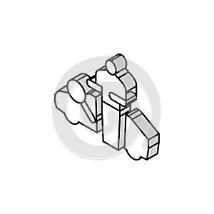 car inspection mechanic isometric icon vector illustration