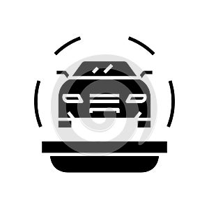 Car insurance black icon, concept illustration, vector flat symbol, glyph sign.