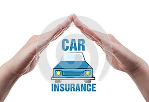 Car insurance concept isolated on white background