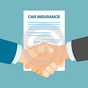Car insurance handshake.