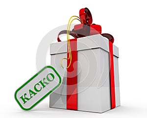 Car insurance hull insurance - KASKO in Russia as a gift. Translation text: `Hull insurance`