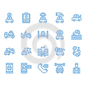 Car insurance icon and symbol set