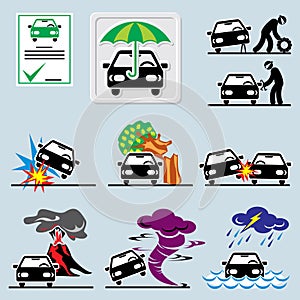 Car insurance icons