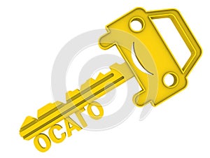 Car insurance key. Translation text: `abbreviation of the type of car insurance in Russia`