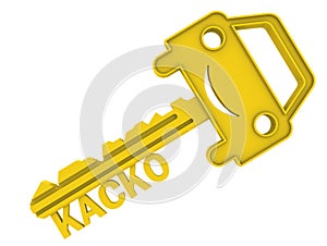 Car insurance key. Translation text: `abbreviation of the type of car insurance in Russia`