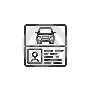 Car insurance licence line icon
