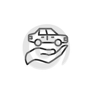 Car insurance line icon