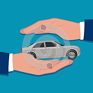 Car insurance protection concept, vector illustration