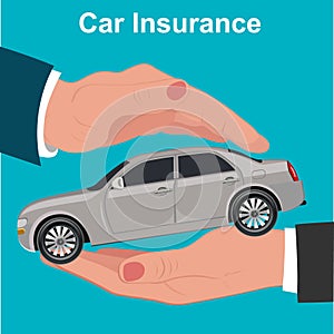 Car insurance, protection concept, vector illustration