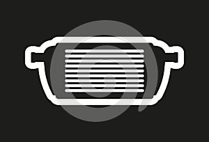 Car intercooler vector icon on black background