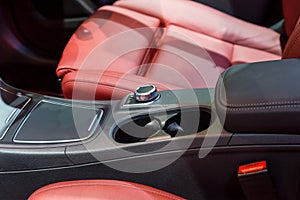 Car interior : Closeup of Cup Holder and car seat