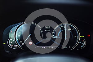 Car Interior: Digital Instrument Panel with Eco Pro Display