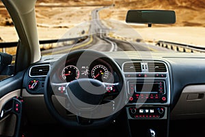 Car interior front dashboard