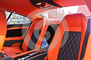 Car interior luxury service. Car interior details