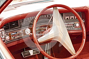 Car interior in old car