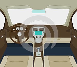 Car interior vector illustration