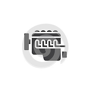 Car internal combustion engine vector icon