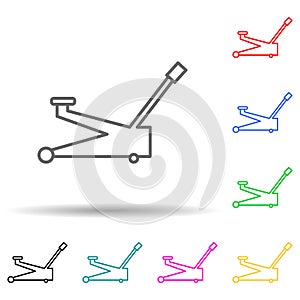car jack multi color style icon. Simple thin line, outline vector of cars service and repair parts icons for ui and ux, website or