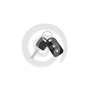 Car key and black fob icon