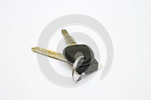 Car key and block key isolated on white background