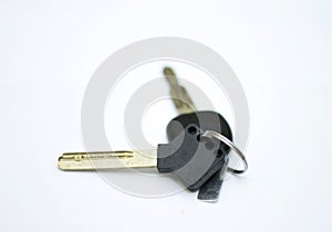 Car key and block key isolated on white background