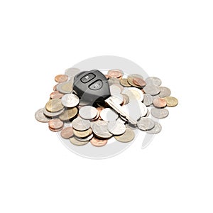 Car key on coin
