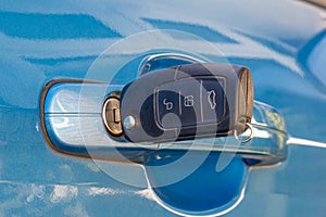 Car key in Door lock