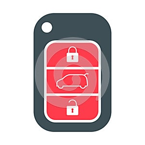 Car key icon, door system safety automobile web design, unlock button vector illustration