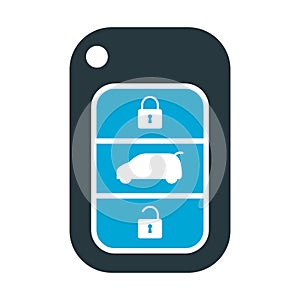 Car key icon, door system safety automobile web design, unlock button vector illustration